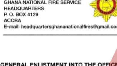 General Enlistment into the Officer Corps and Recruitment into the Ghana National Fire Service Recruitment 2023- Disclaimer 